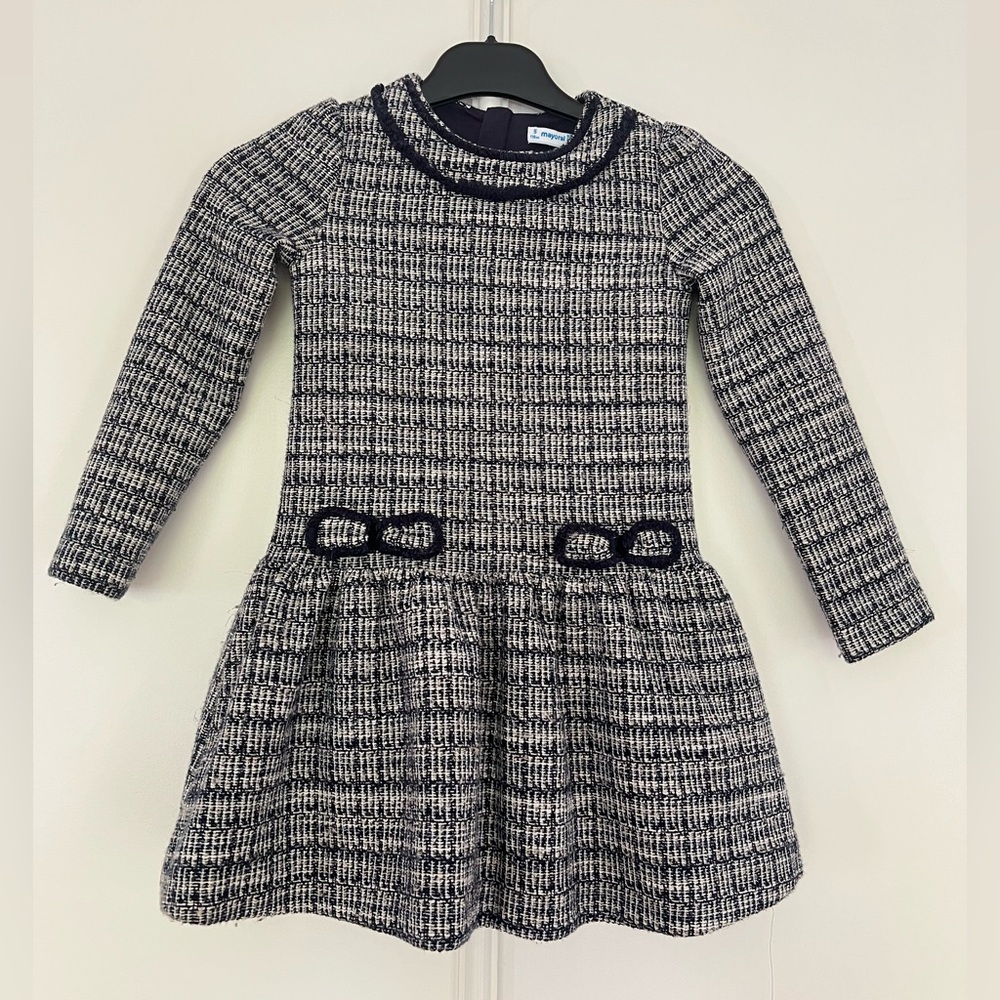 Mayoral Navy Tweed Dress